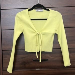 Zara - tie knit blouse - M
